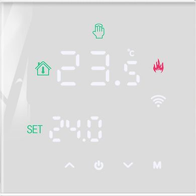 Сенсорний програмований термостат / терморегулятор Wi-Fi з голосовим керуванням для електричної підлоги TuyaSmart MINCO HEAT М3Н білий 375086110 фото, Hot Box