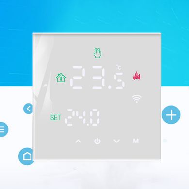 Сенсорний програмований термостат / терморегулятор Wi-Fi з голосовим керуванням для електричної підлоги TuyaSmart MINCO HEAT М3Н білий 375086110 фото, Hot Box