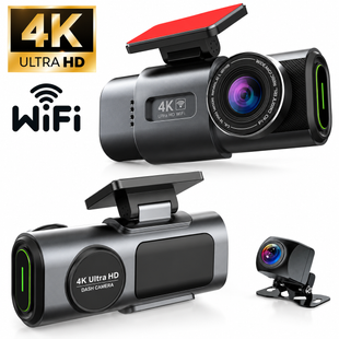 Автомобільний відеореєстратор Yikoo 4K + 1080P OK-309 з Wi-Fi, нічним баченням, задньою камерою та підтримкою GPS YIKOO 309 122092026 фото, Hot Box