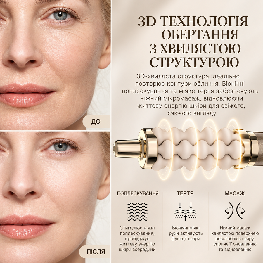 **Массажер роликовый 3D Silicone Massager, силиконовая головка, 3 скорости, аккумулятор, Type-C** 21092026 фото, Hot Box