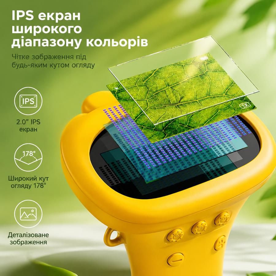 Микроскоп цифровой, портативный детский микроскоп, фото и видеозапись ANESOK Желтый 461270699 фото, Hot Box