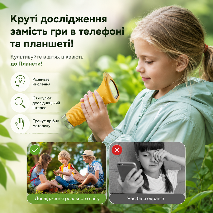 Микроскоп цифровой, портативный детский микроскоп, фото и видеозапись ANESOK Желтый 461270699 фото, Hot Box