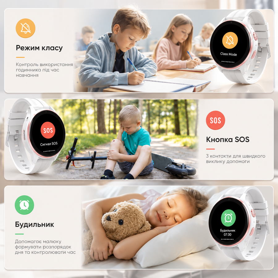 Дитячий розумний годинник SMART TabbyBoo 4G Elite з GPS, 1,4 дюйми, мультимовне меню, відеодзвінок, HD-камера,SOS, Wi-Fi, IP67, функція телефону, білий 529495169 фото, Hot Box