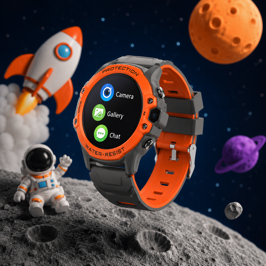 Дитячий / дорослий смарт годинник - телефон Smart Watch 4G SIM-карта, IP67, GPS, кнопка SOS, прослуховування, відеодзвінок, геозабор Tabby K55 помаранчевий 529495164 фото, Hot Box