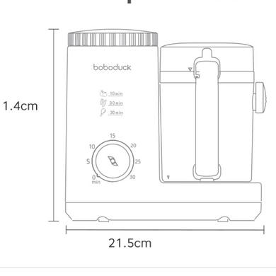 Пароварка – блендер для приготування якісного дитячого харчування 2 в 1 BOBODUCK F9005 White F9005 фото, Hot Box