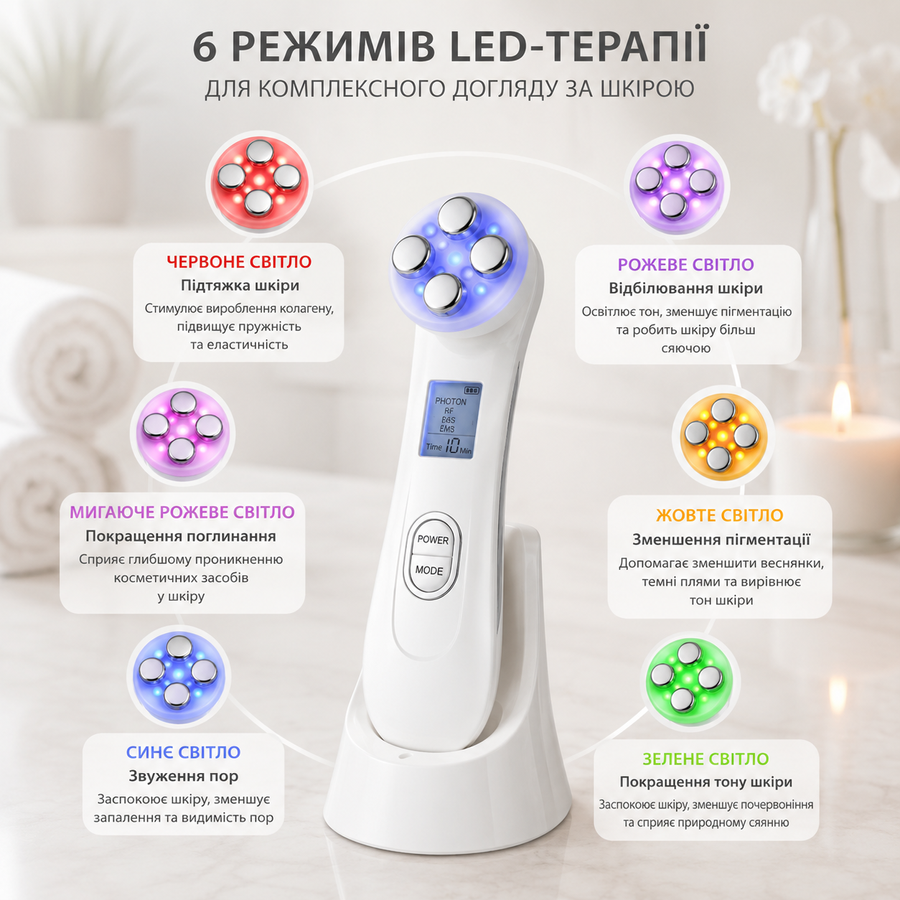 Косметологический массажер для лица и тела с эффектом Lift Up Beauty instrument электромиостимуляция светотерапия RF - лифтинг 111714008 фото, Hot Box