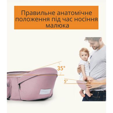 Многопозиционная сумка-переноска Hip Seat слинг со съемным сиденьем Leshu 3 в 1 BC-318 Pink 40123Sl фото, Hot Box