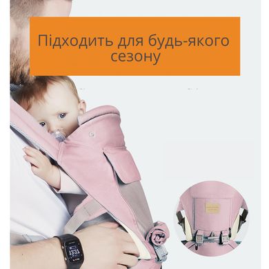 Многопозиционная сумка-переноска Hip Seat слинг со съемным сиденьем Leshu 3 в 1 BC-318 Pink 40123Sl фото, Hot Box