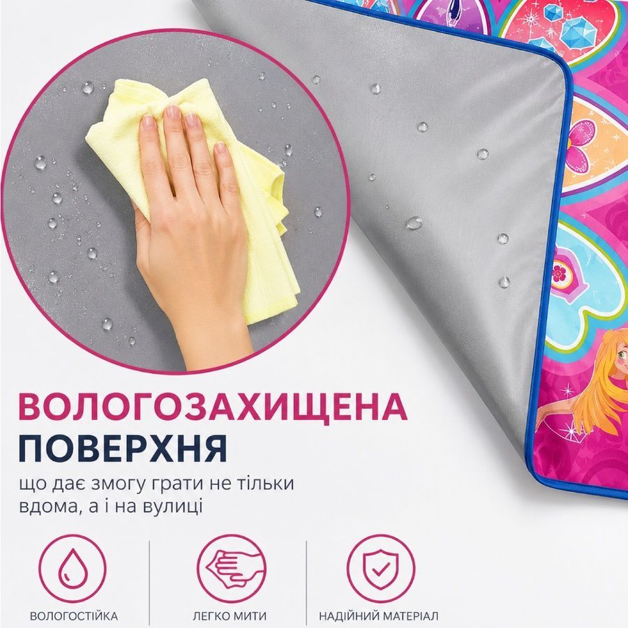 Музыкальный игровой ковер для развития и досуга детей Soli розовый