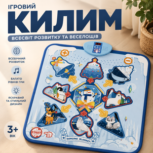 Музичний ігровий килим для розвитку та дозвілля дітей Soli синій