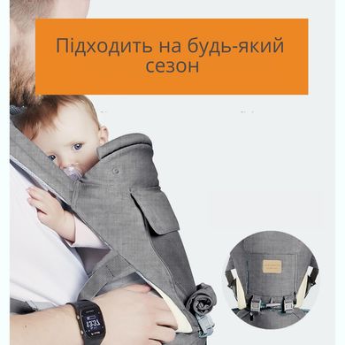 Многопозиционная сумка-переноска Hip Seat слинг со съемным сиденьем Leshu 3 в 1 BC-318 Grey 40123Gr фото, Hot Box