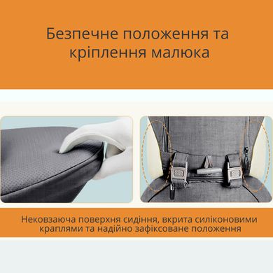 Многопозиционная сумка-переноска Hip Seat слинг со съемным сиденьем Leshu 3 в 1 BC-318 Grey 40123Gr фото, Hot Box