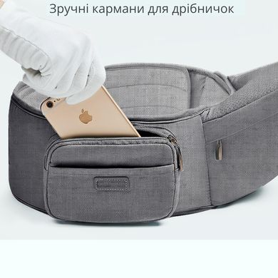 Многопозиционная сумка-переноска Hip Seat слинг со съемным сиденьем Leshu 3 в 1 BC-318 Grey 40123Gr фото, Hot Box