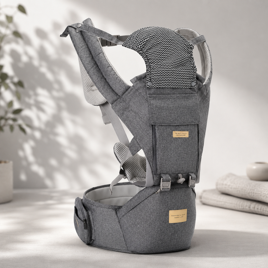 Багатопозиційна сумка-переноска Hip Seat слінг зі знімним сидінням Leshu 3 в 1 BC-318 Grey 40123Gr фото, Hot Box