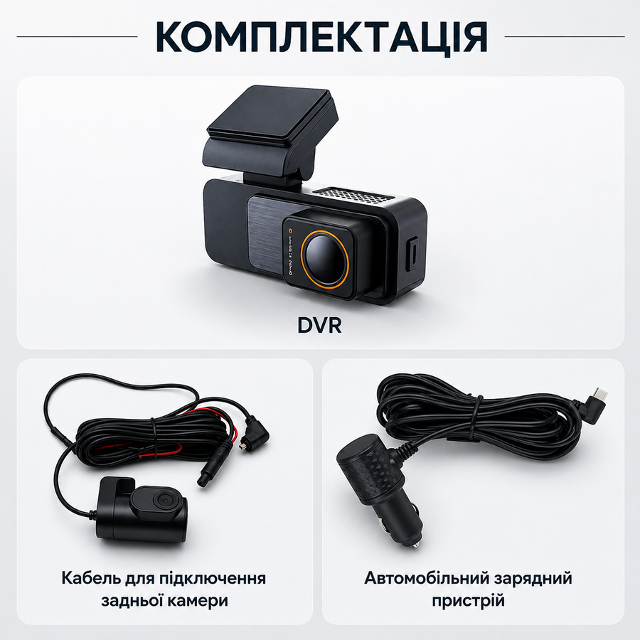 Автомобильный видеорегистратор на две камеры с ультра четким изображением 4К, Wi-Fi CardVR, GPS, ночное видение и контроль через приложение Yikoo Fit Max Х30 529613909 фото, Hot Box
