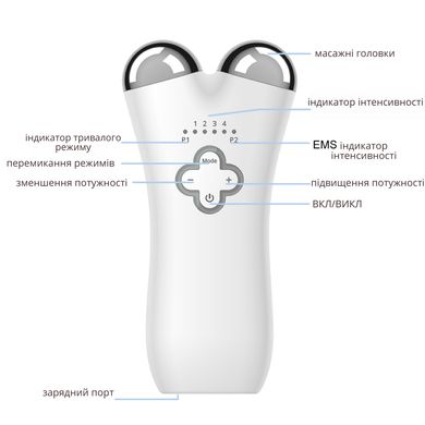 Багатофункціональний мікротоковий EMS масажер косметологічний прилад для ліфтингу і омолодження шкіри обличчя Ouyii LCB-AG1031 white 384944289 фото, Hot Box