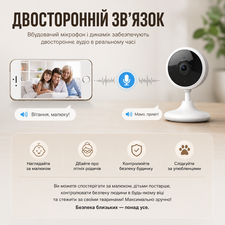 Wi-Fi Відеоняня / радіоняня SMARTEYE 1920x1080 HD з нічним баченням і датчиком руху 702JBU white 334797220 фото, Hot Box