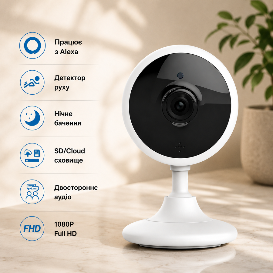 Wi-Fi Відеоняня / радіоняня SMARTEYE 1920x1080 HD з нічним баченням і датчиком руху 702JBU white 334797220 фото, Hot Box
