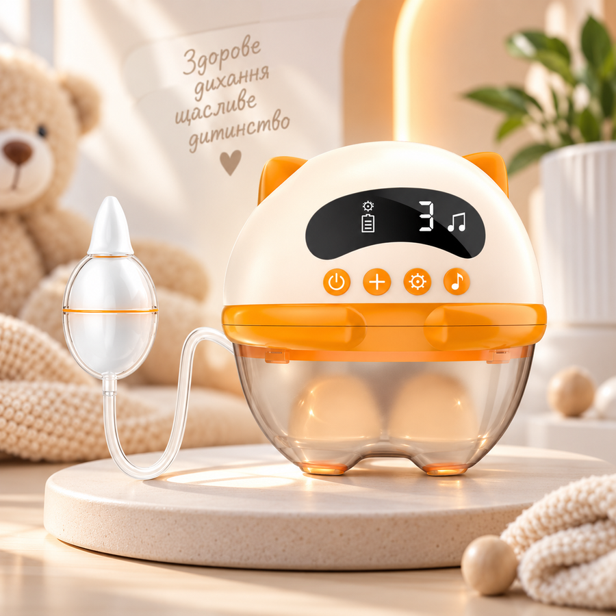 Электрический назальный аспиратор для детей, 80 кПа, LCD-дисплей, УФ-дезинфекция, 2400 мАч - ДЕФЕКТ: отсутствует функция музыки 09092026 фото, Hot Box