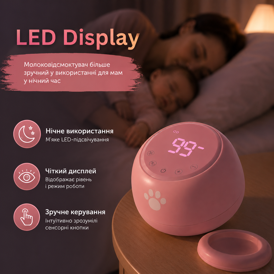 Молоковідсмоктувач електронний з функцією масажу CMBEAR Pink 332087248 фото, Hot Box