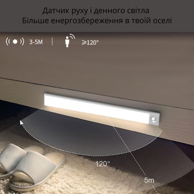 Акумуляторна LED лампа на магнітах із датчиком руху GreenBar L911A-400 373065360 фото, Hot Box