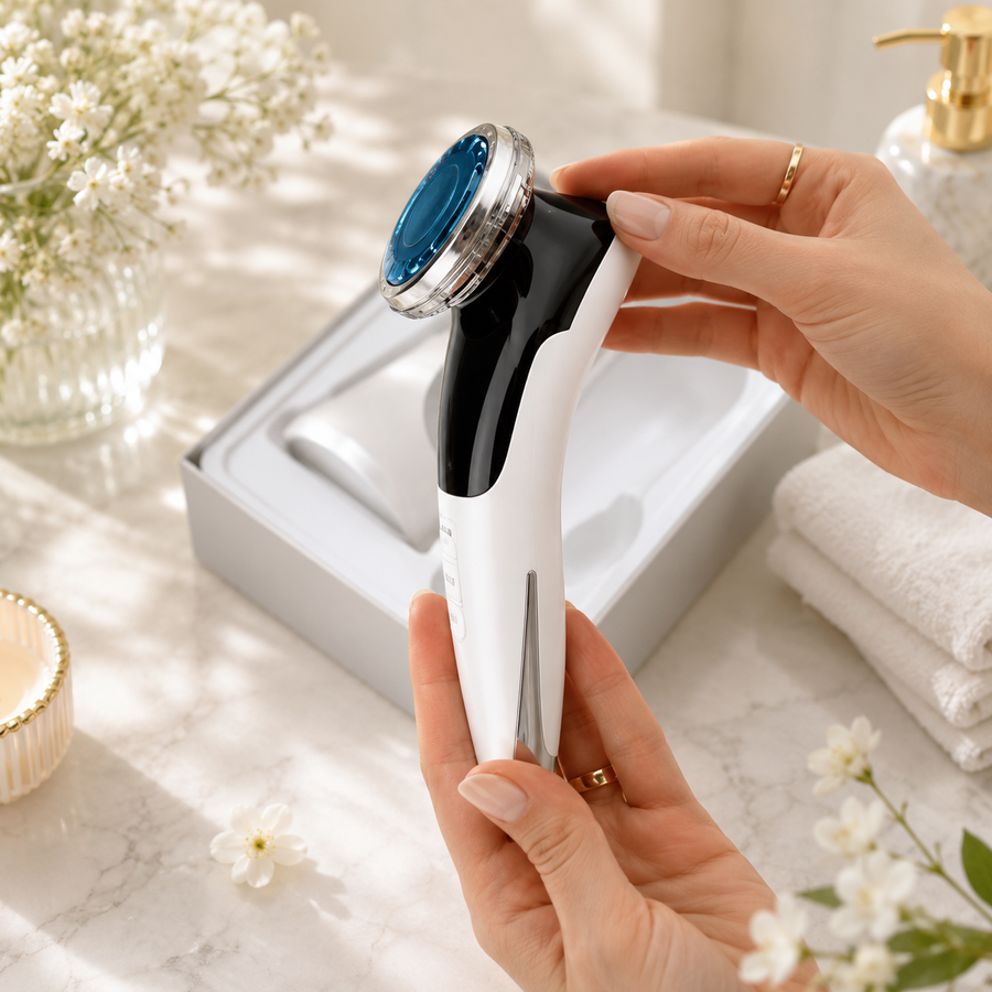 Багатофункціональний масажер для обличчя Hot and Cold Extraction Device з гарячим і холодним режимами, EMS мікрострумом та світлотерапією Colorume D818 575994661 фото, Hot Box