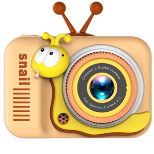 Детская цифровая противоударная фото/видео камера фотоаппарат улитка с рамками для фото и играми Yikoo Q2 yellow 415781643 фото, Hot Box