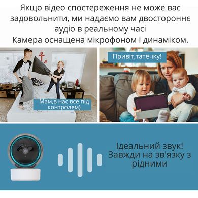 Високоякісна поворотна HD 1920x1080 відеоняня / радіоняня Wi-Fi IP-камера з двостороннім зв'язком датчиком руху та нічним баченням Yikoo YF5 384471198 фото, Hot Box