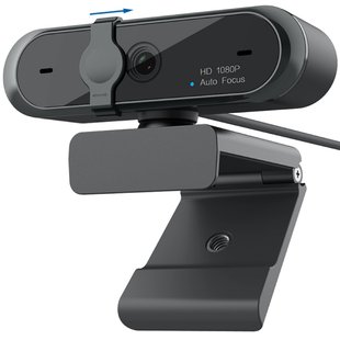 Комп'ютерна веб-камера FullHD 1920x1080 з вбудованим мікрофоном корекцією світла та автофокусом Yikoo YL15 Black 383190108 фото, Hot Box