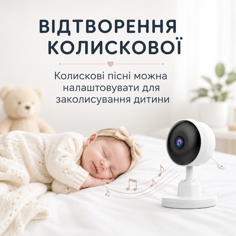 Видеоняня с цифровой камерой 2,8 дюйма ЖК-дисплей Full HD CMOS-датчик с ночным видением и двусторонней связью, колыбельные, измерение температуры, датчик плача Happy Baby С3 white 427490537 фото, Hot Box