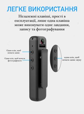 Портативная цифровая нагрудная боди экшн-камера HD 1080 с WI-FI YIKOO CS05 black 421252569 фото, Hot Box