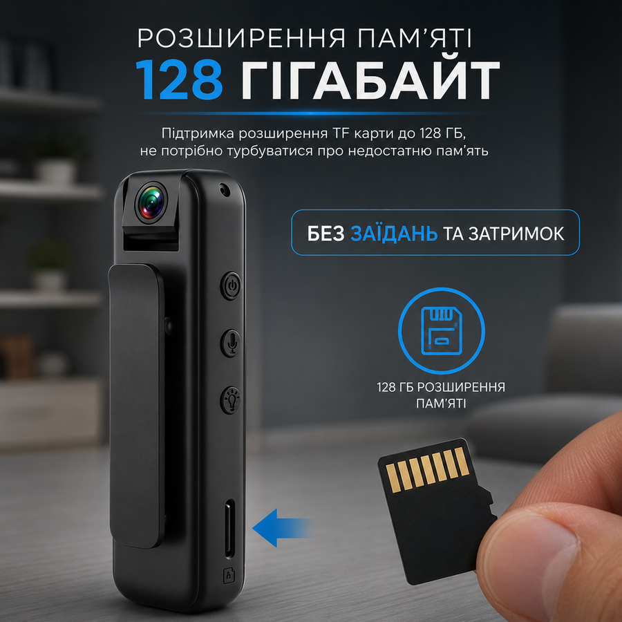 Портативная цифровая нагрудная боди экшн-камера HD 1080 с WI-FI YIKOO CS05 black 421252569 фото, Hot Box