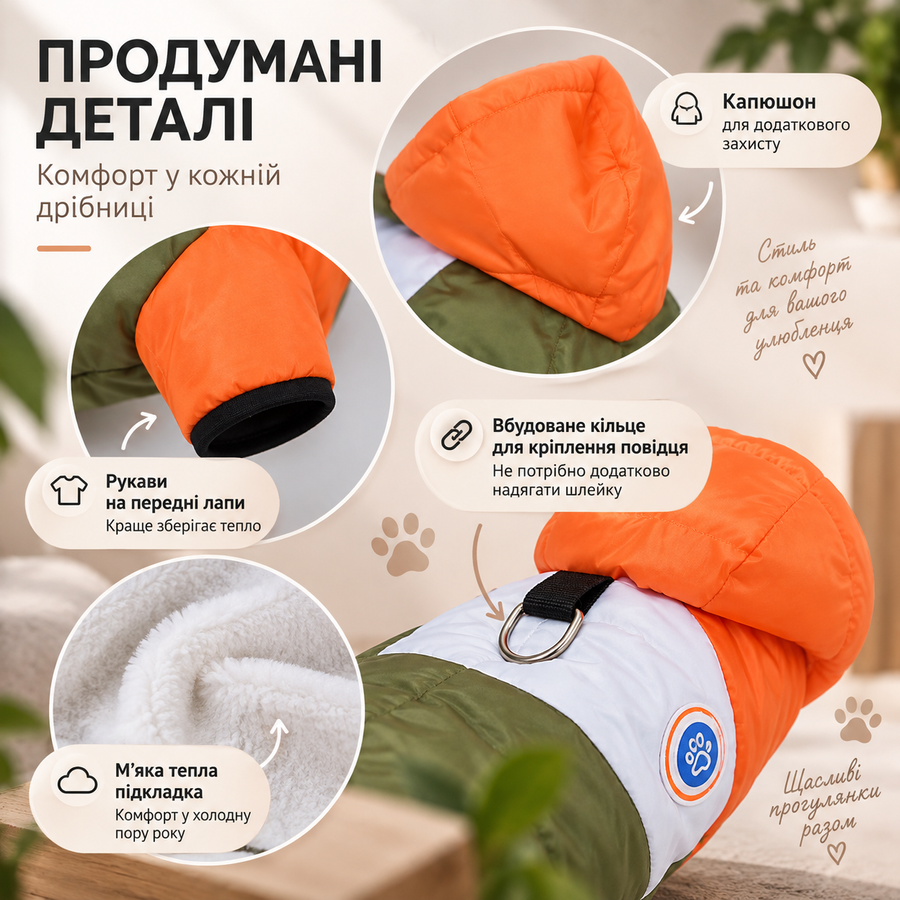 Комбінезон для собак з капюшоном, водонепроникний &mdash; розмір M 11092026 фото, Hot Box