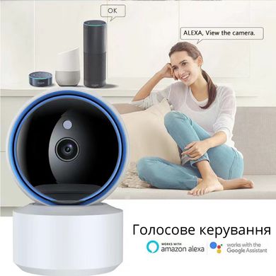 Поворотная HD 1920x1080 видеоняня / радионяня Wi-Fi IP-камера с двухсторонней связью датчиком движенияи и ночным видением Yikoo YF5 388165533 фото, Hot Box