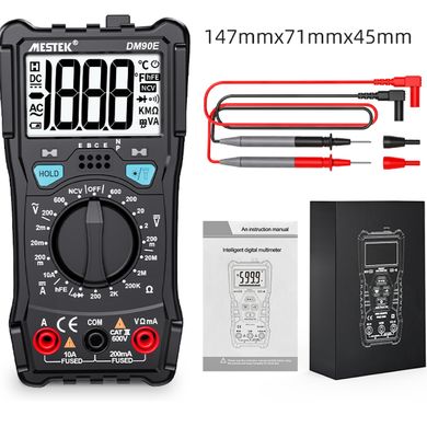 Компактний цифровий мультиметр з ліхтариком Mestek DM90E black 375772761 фото, Hot Box