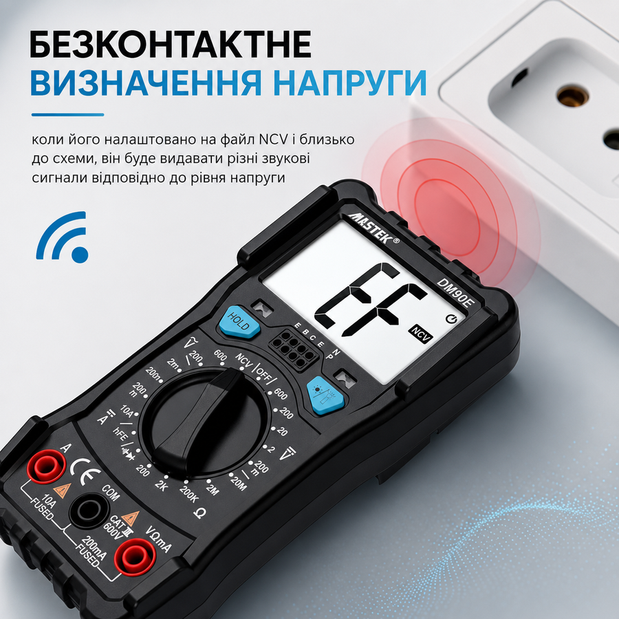 Компактный цифровой мультиметр с фонариком Mestek DM90E black 375772761 фото, Hot Box